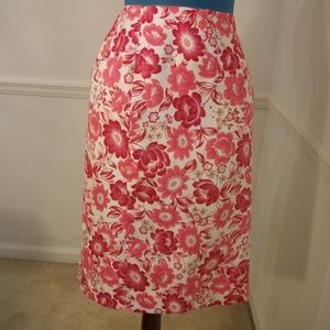 Ann Taylor Loft Floral Pencil Skirt Size 8